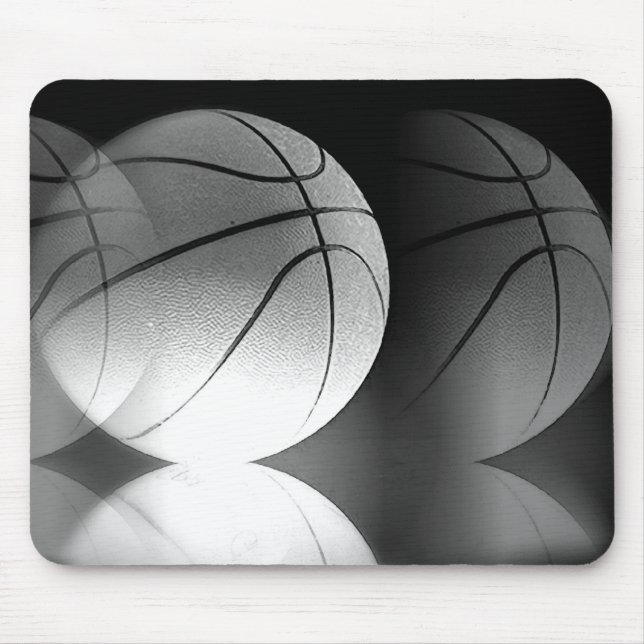 Tapis De Souris Balle de basketball noir et blanc (Devant)