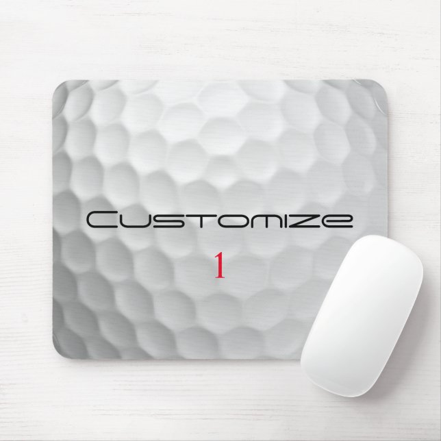 Tapis De Souris Balle de golf avec texte et numéro personnalisés (Avec souris)