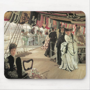 Tapis De Souris Balle sur un bateau by James Tissot, Art victorien