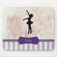 Ballerina Silhouette sur Elegant Motif Vintage