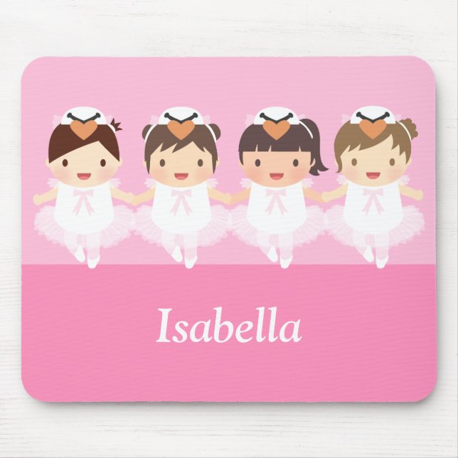Tapis De Souris Ballerine mignonne de ballet de cygne pour des (Devant)
