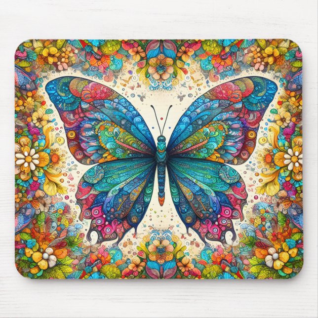 Tapis De Souris Ballet arc-en-ciel d'un papillon (Devant)