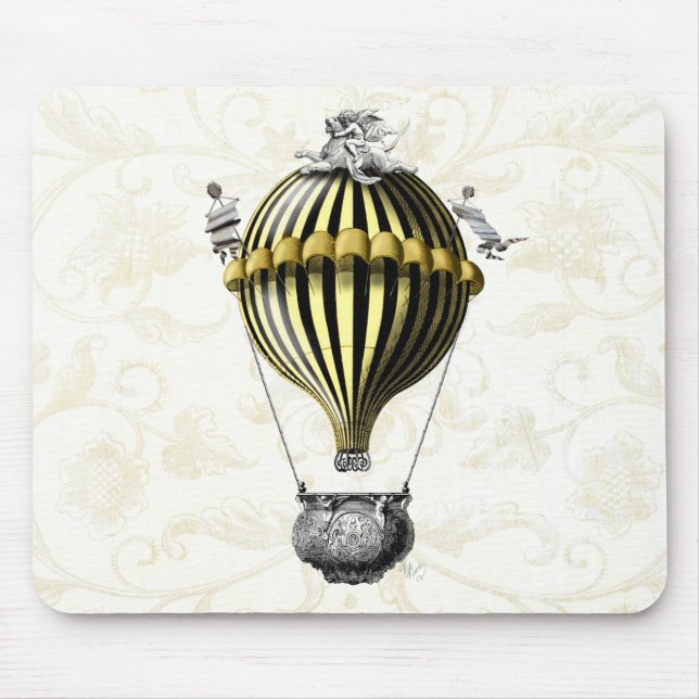 Tapis De Souris Ballotte baroque Noir Jaune (Devant)