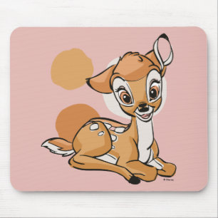 Tapis De Souris Bambi Assis Avec Un Sourire