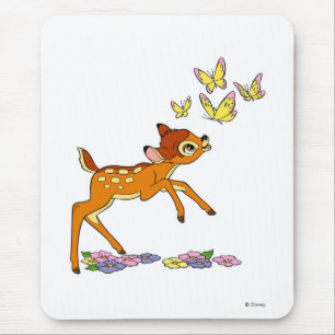 Tapis De Souris Bambi jouant aux papillons