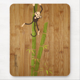 Tapis De Souris Bambou et singe Mousepad drôle