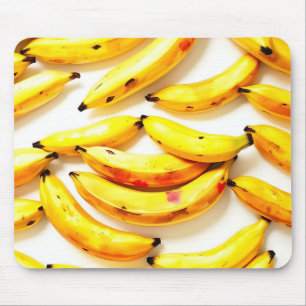 Tapis De Souris Bananes d'aquarelle en teintes douces avec blanc