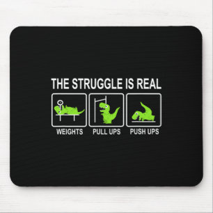 Tapis De Souris Banc de presse de gym de sport de dinosaure drôle