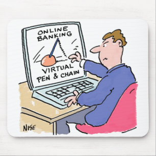 Tapis De Souris Bancaire en ligne Humour Funny Bank Cartoon client