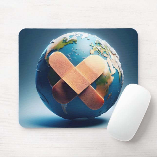 Tapis De Souris Bandages Sur La Planète Terre (Avec souris)