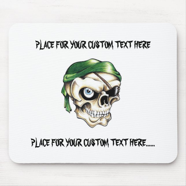 Tapis De Souris Bandana frais de crâne de pirate de symbole de (Devant)
