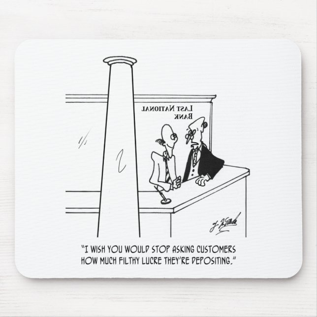 Tapis De Souris Bande dessinée 3635 de banque (Devant)