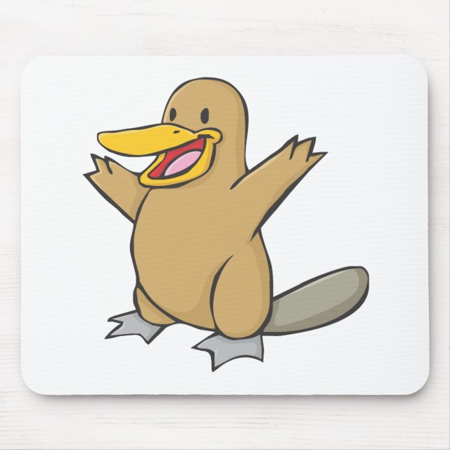 Tapis De Souris Bande dessinée heureuse d'ornithorynque (Devant)