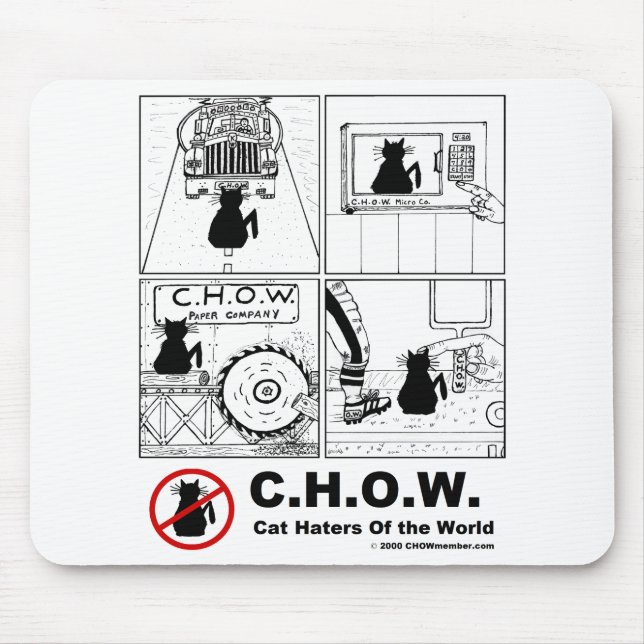 Tapis De Souris Bande dessinée Mousepad de haineux de chat (Devant)