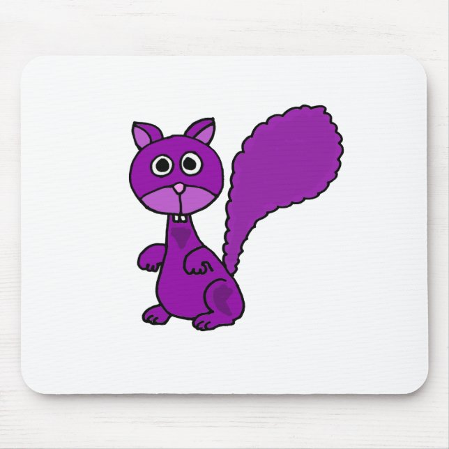 Tapis De Souris Bande dessinée pourpre drôle d'écureuil (Devant)