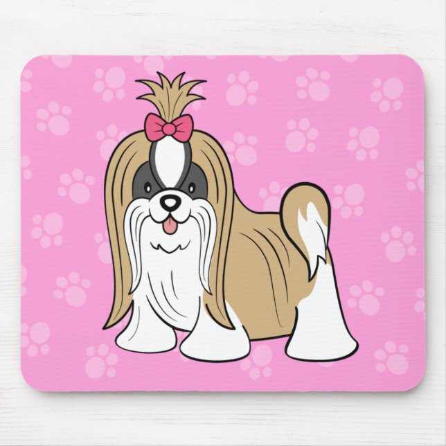 Tapis De Souris Bande dessinée ShihTzu Mousepad (Devant)