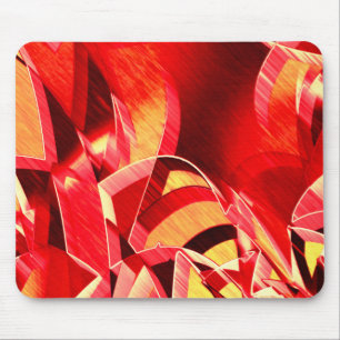 Tapis De Souris Bande rouge rayée simulant le mouvement sur orange