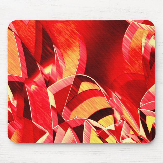 Tapis De Souris Bande rouge rayée simulant le mouvement sur orange (Devant)