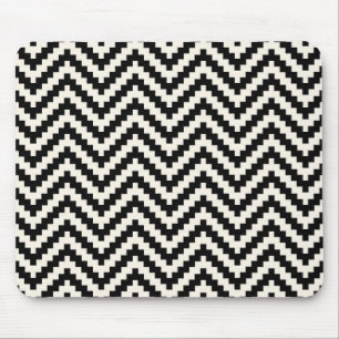Tapis De Souris Bande verticale Zigzag Chevron en noir