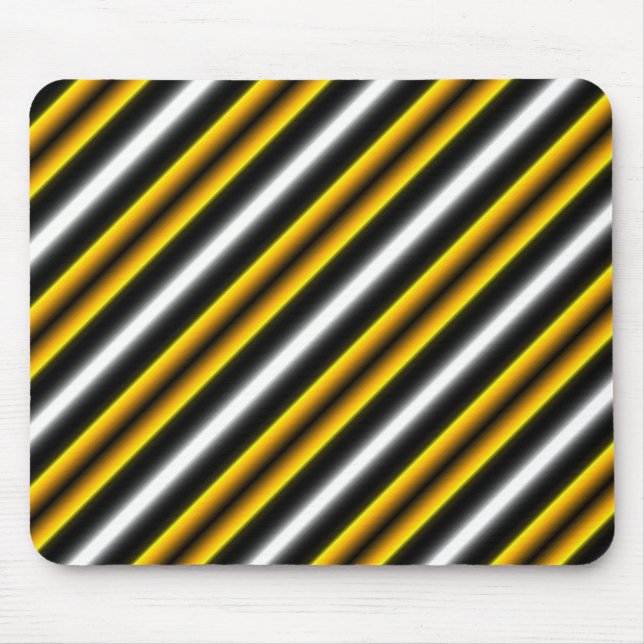 Tapis De Souris Bandes arc-en-ciel blanc jaune (Devant)