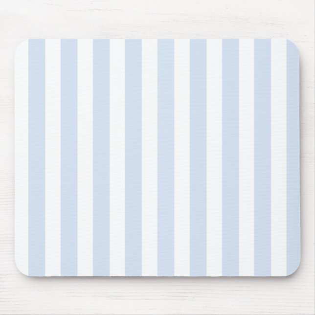 Tapis De Souris Bandes de bonbons bleu pâle et blanc (Devant)