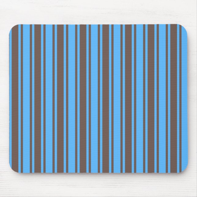 Tapis De Souris Bandes de bonbons Brown et bleues (Devant)