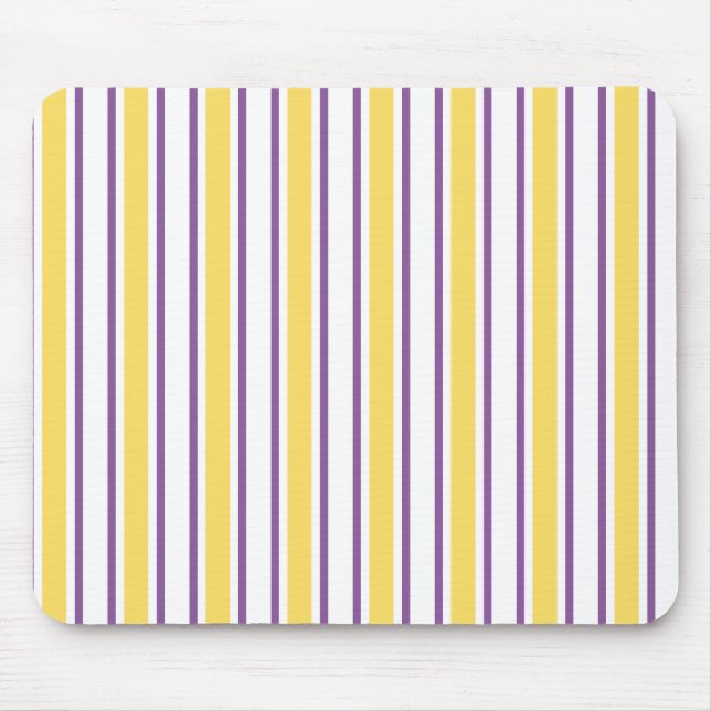 Tapis De Souris Bandes de bonbons jaunes, violets et blancs (Devant)
