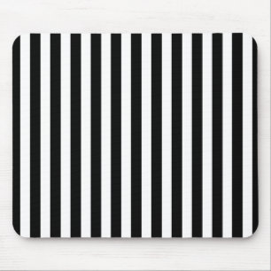Tapis De Souris Bandes de bonbons noir et blanc