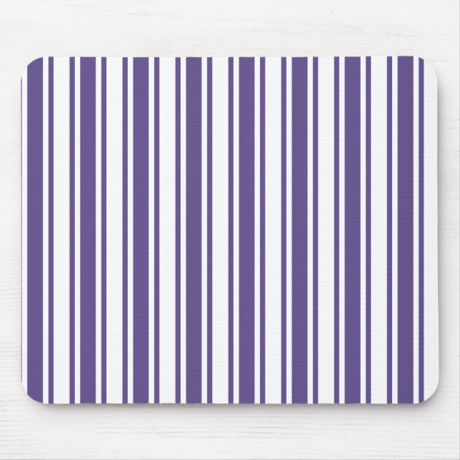 Tapis De Souris Bandes de bonbons ultra violettes et blanches (Devant)