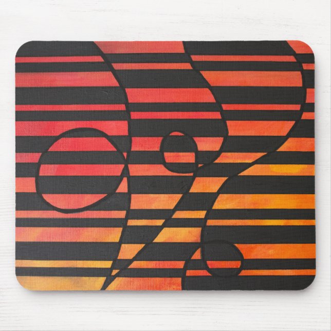 Tapis De Souris Bandes de coucher de soleil abstrait avec des form (Devant)