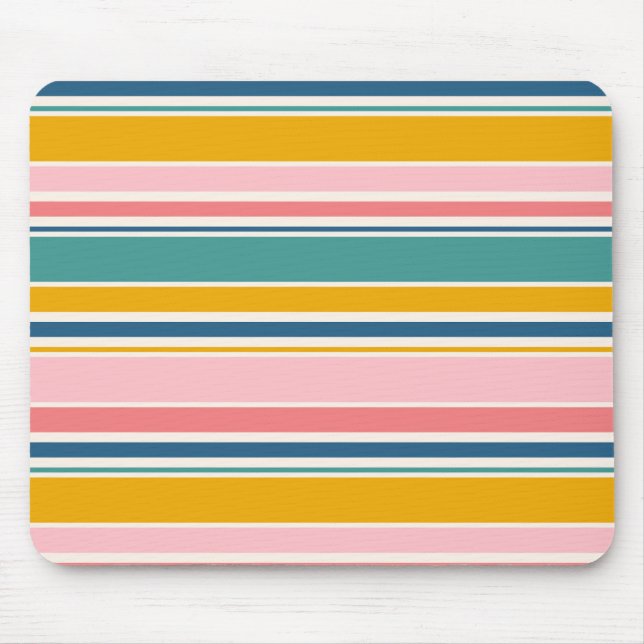 Tapis De Souris Bandes de couleurs à thème de plage (Devant)