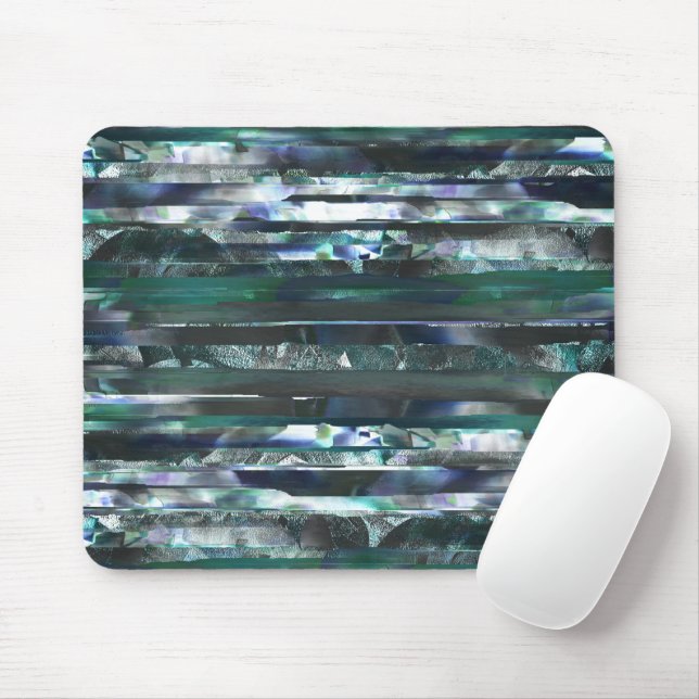 Tapis De Souris Bandes déchirées cyan de textures froissées et gra (Avec souris)