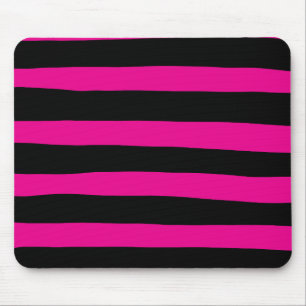 Tapis De Souris Bandes inégales - Magenta et Noir