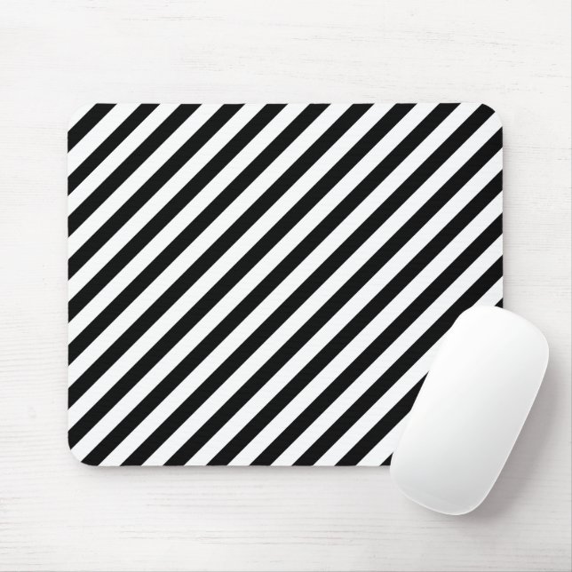 Tapis De Souris Bandes Noires Et Blanches (Avec souris)
