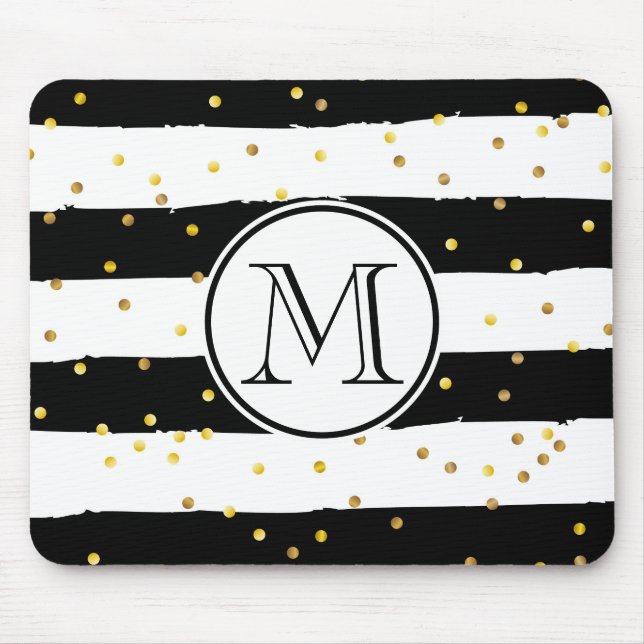 Tapis De Souris Bandes noires et blanches (Devant)