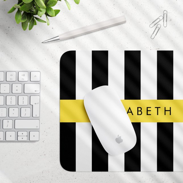 Tapis De Souris Bandes noires et blanches, Gravées, Lignes, Votre  (Créateur téléchargé)