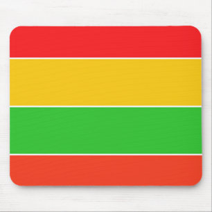 Tapis De Souris Bandes rouges, jaunes et vert citron