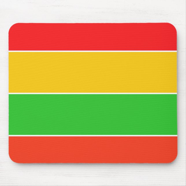 Tapis De Souris Bandes rouges, jaunes et vert citron (Devant)