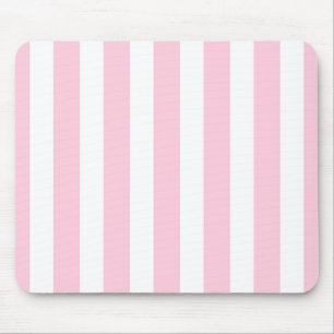 Tapis De Souris Bandes verticales roses et blanches Shabby Chic St