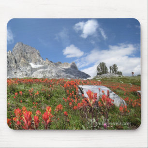 Tapis De Souris Banner Peak Fleurs sauvages - Ansel Adams Wilderne