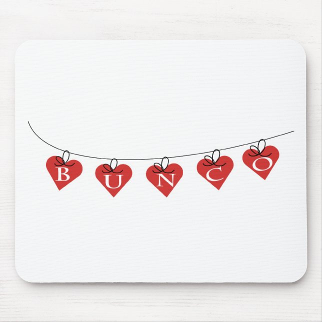 Tapis De Souris Bannière de coeur de Bunco (Devant)