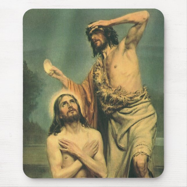 Tapis De Souris Baptême de Jésus Christ par Jean le Baptiste (Devant)