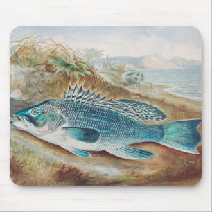 Tapis De Souris Bar commun par S.A. Kilbourne, Poisson vintage