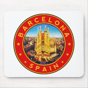 Tapis De Souris Barcelona, Spain, circle, red