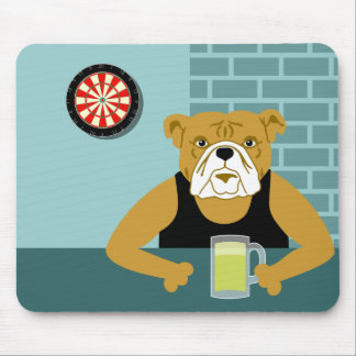 Tapis De Souris Barre de bière de cible de bouledogue