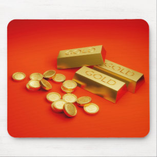 Tapis De Souris Bars d'or et pièces d'or