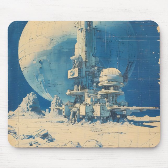 Tapis De Souris Base d'espace Sci-Fi rétro (Devant)