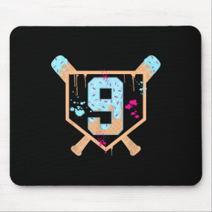 Tapis De Souris Baseball 9 année Old Ice Cream Driam 9th Birthday 