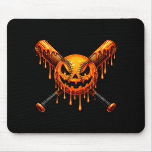 Tapis De Souris Baseball dégoulinant citrouille fantôme effrayant