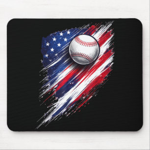 Tapis De Souris Baseball drapeau américain garçons filles hommes f